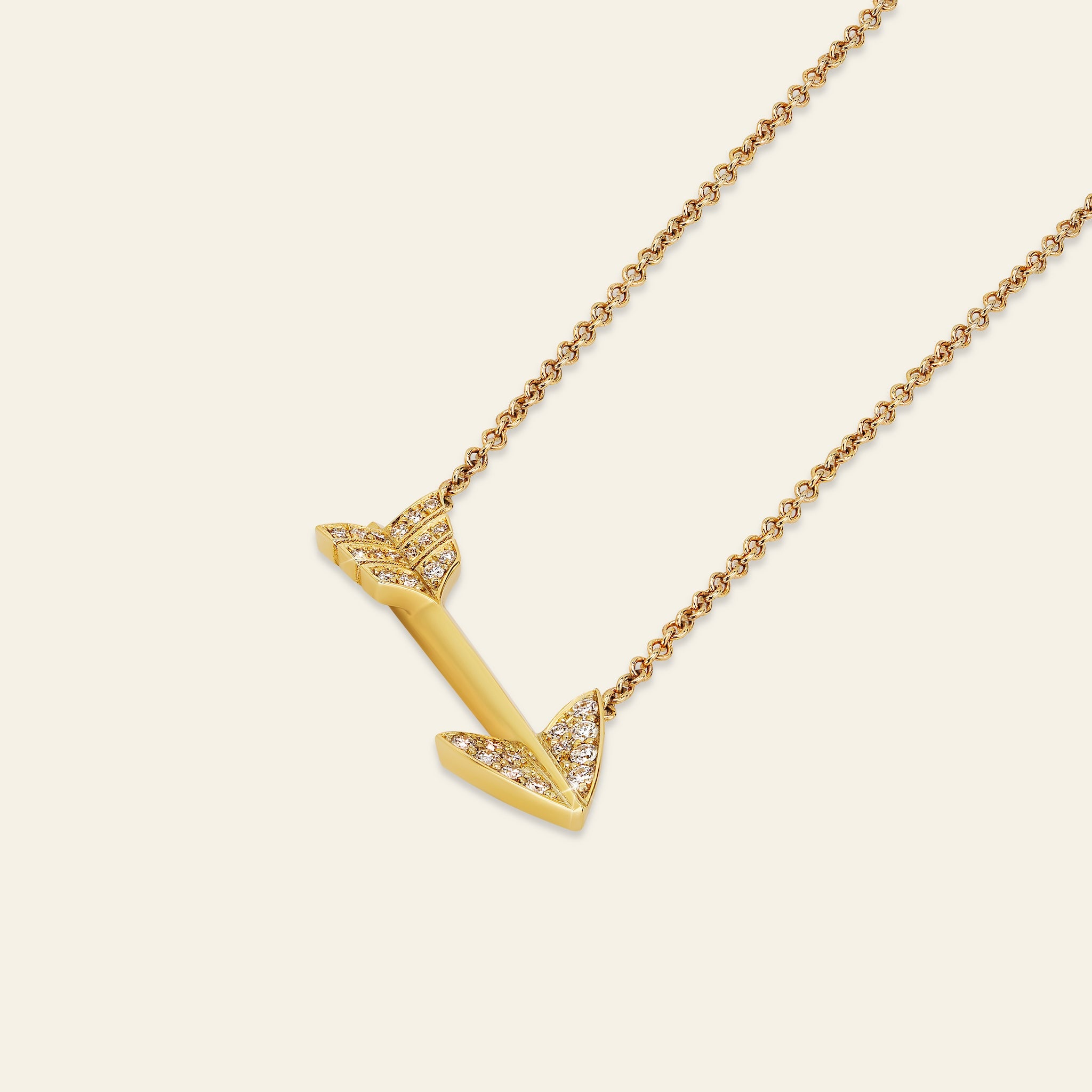 Super Arrow Diamond Pendant_Yellow Gold_White Diamonds_2
