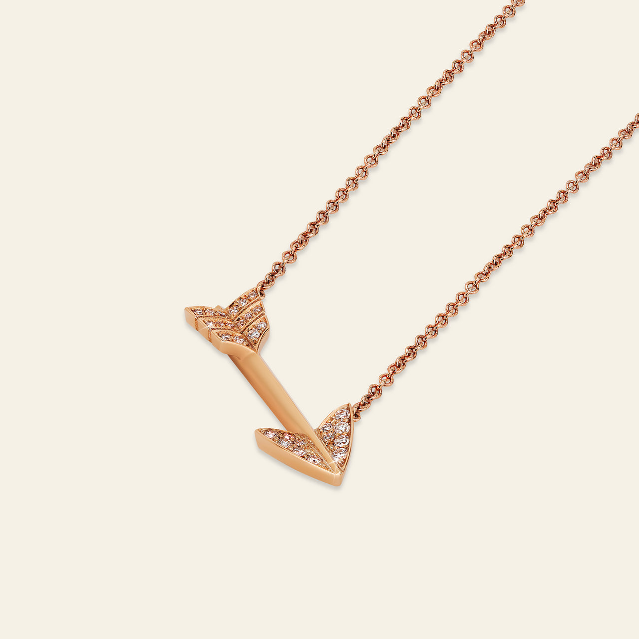 Super Arrow Diamond Pendant_Rose Gold_White Diamonds_2