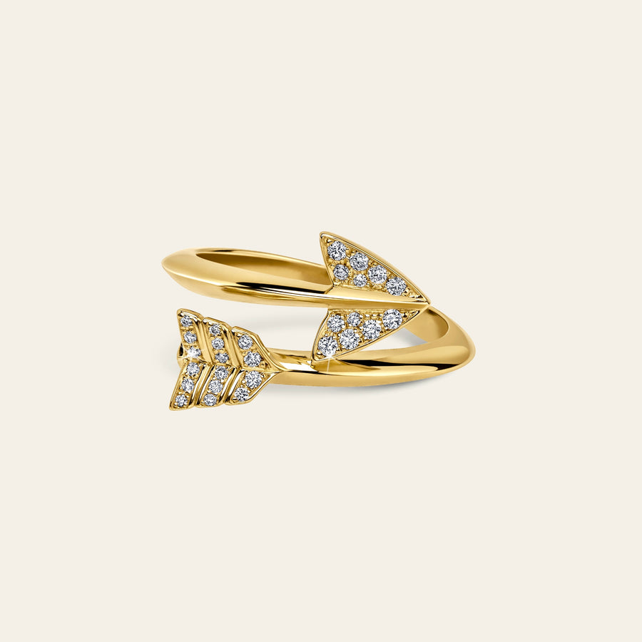 Super Arrow Diamond Ring_Yellow Gold_White Diamonds_1