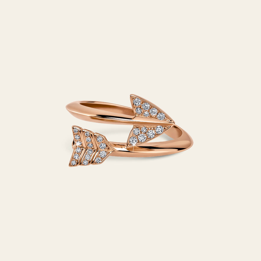 Super Arrow Diamond Ring_Rose Gold_White Diamonds_1