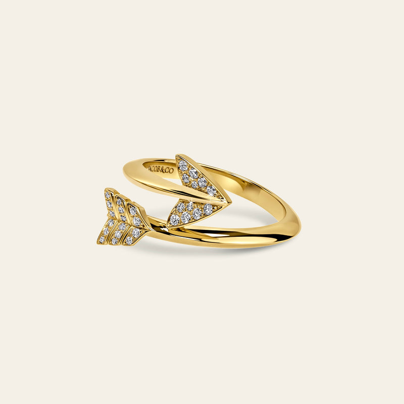 Super Arrow Diamond Ring_Yellow Gold_White Diamonds_2
