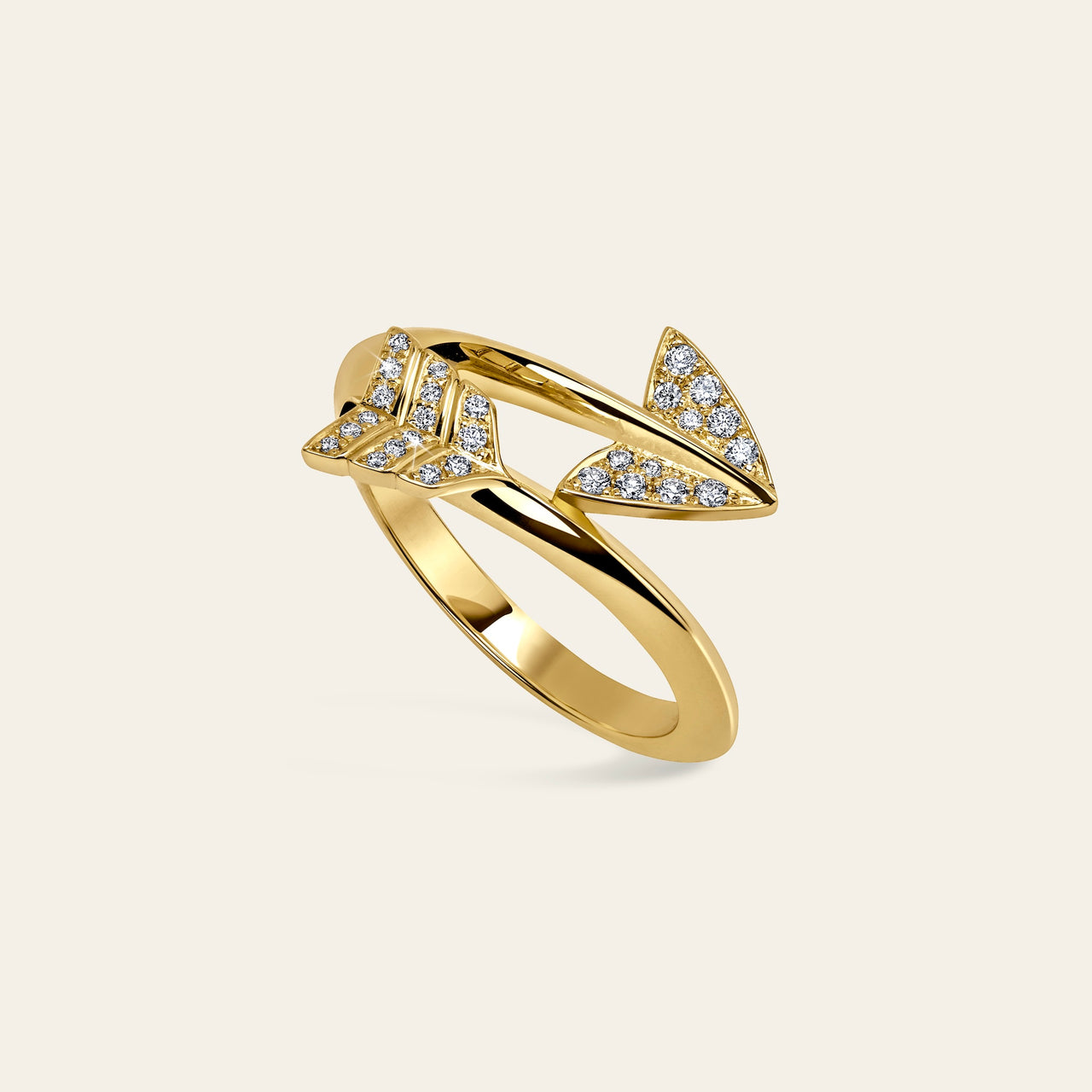 Super Arrow Diamond Ring_Yellow Gold_White Diamonds_3