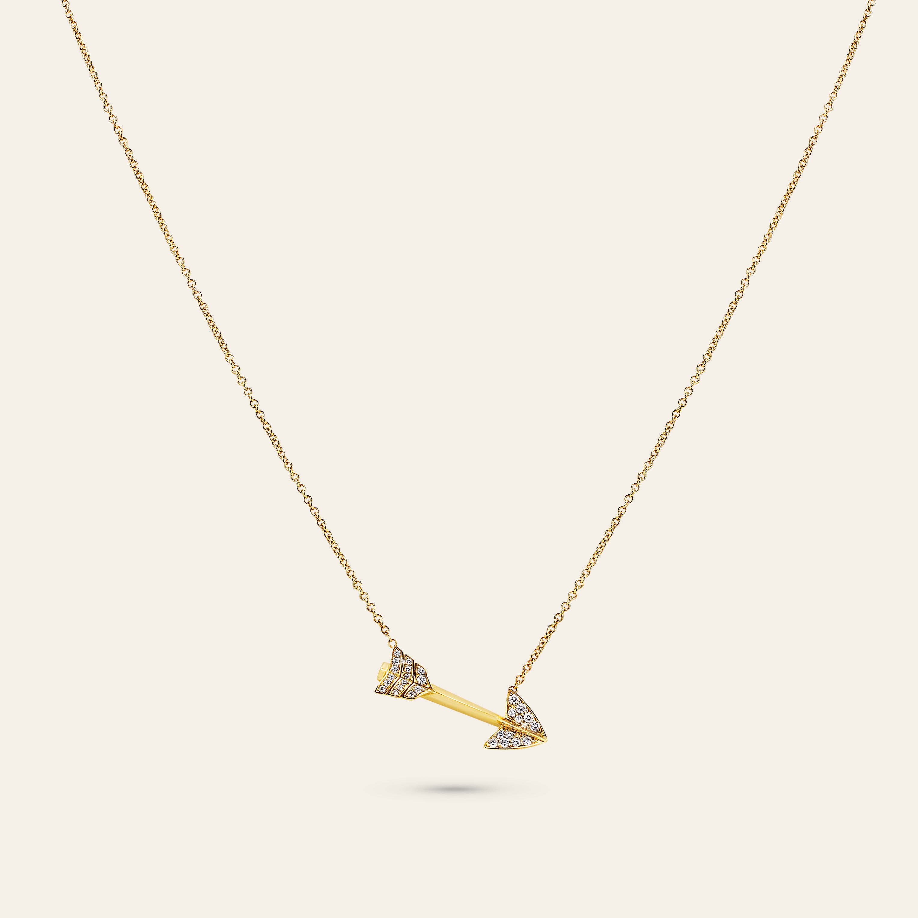 Super Arrow Diamond Pendant_Yellow Gold_White Diamonds_1