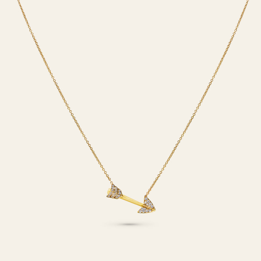 Super Arrow Diamond Pendant_Yellow Gold_White Diamonds_1
