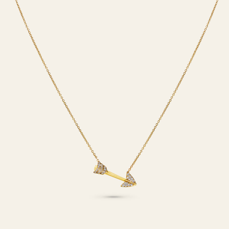 Super Arrow Diamond Pendant_Yellow Gold_White Diamonds_1