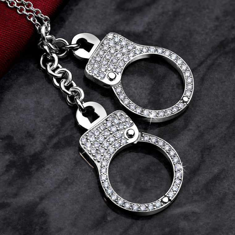 Love Lockdown Diamond Cuff Necklace_White Gold_White Diamonds_3