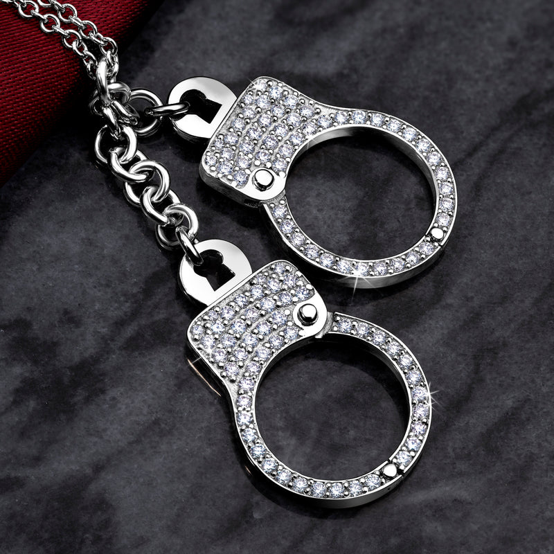 Love Lockdown Diamond Cuff Necklace_White Gold_White Diamonds_3