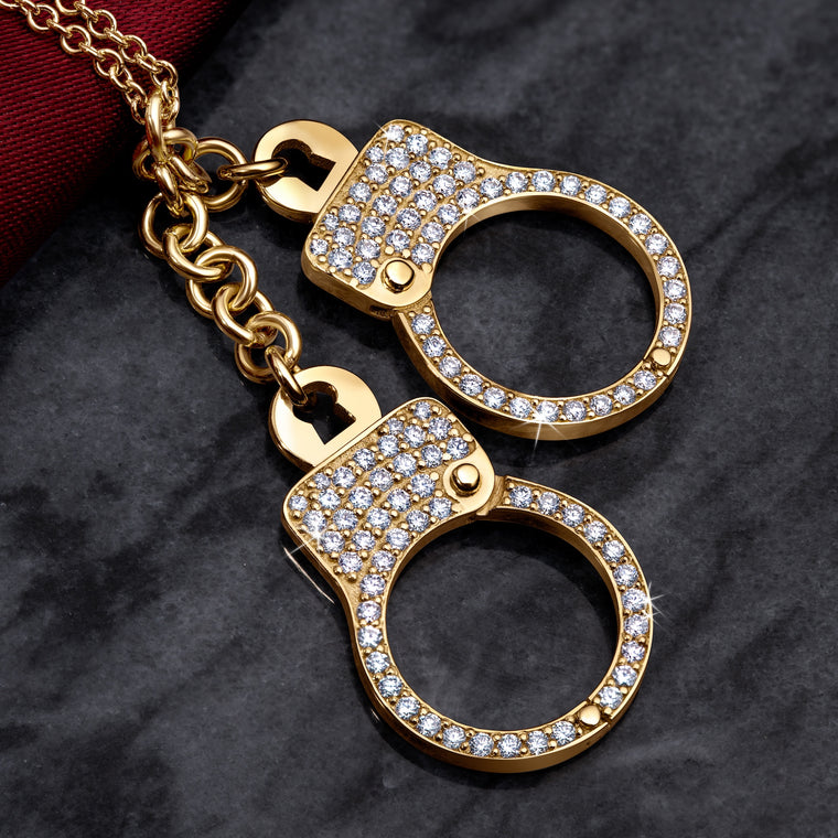 Love Lockdown Diamond Cuff Necklace_Yellow Gold_White Diamonds_3