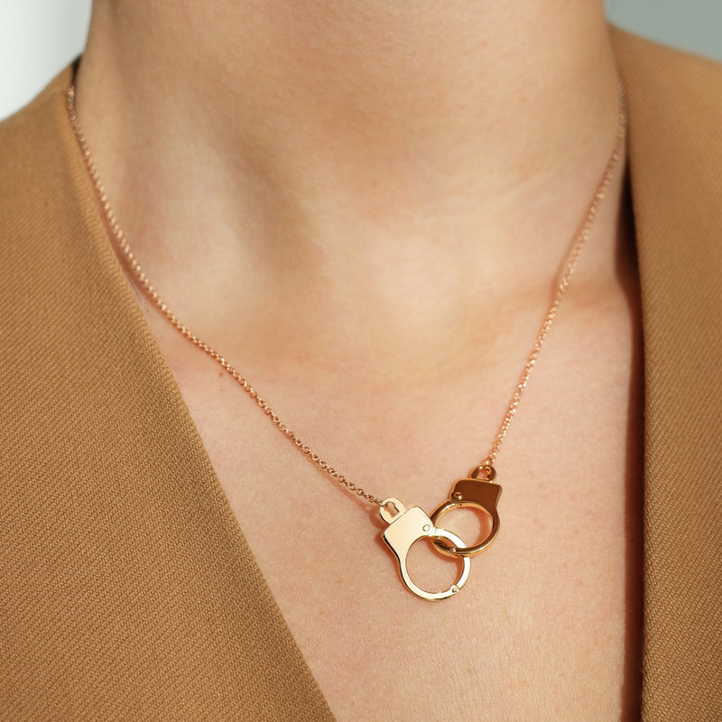 Love Lockdown Interlocking Necklace_Rose Gold_5