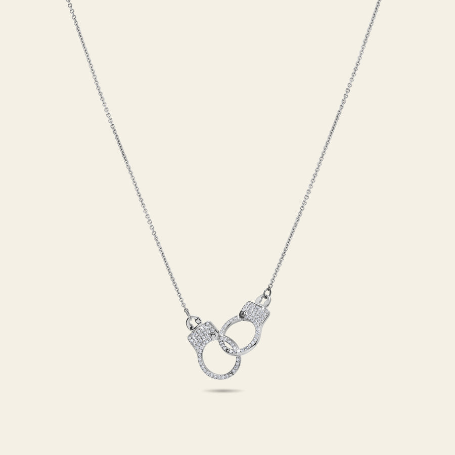 Love Lockdown Interlocking Necklace_White Gold_White Diamonds_1