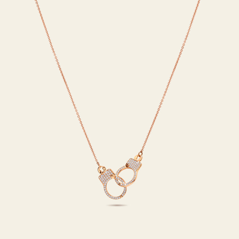 Love Lockdown Interlocking Necklace_Rose Gold_White Diamonds_1