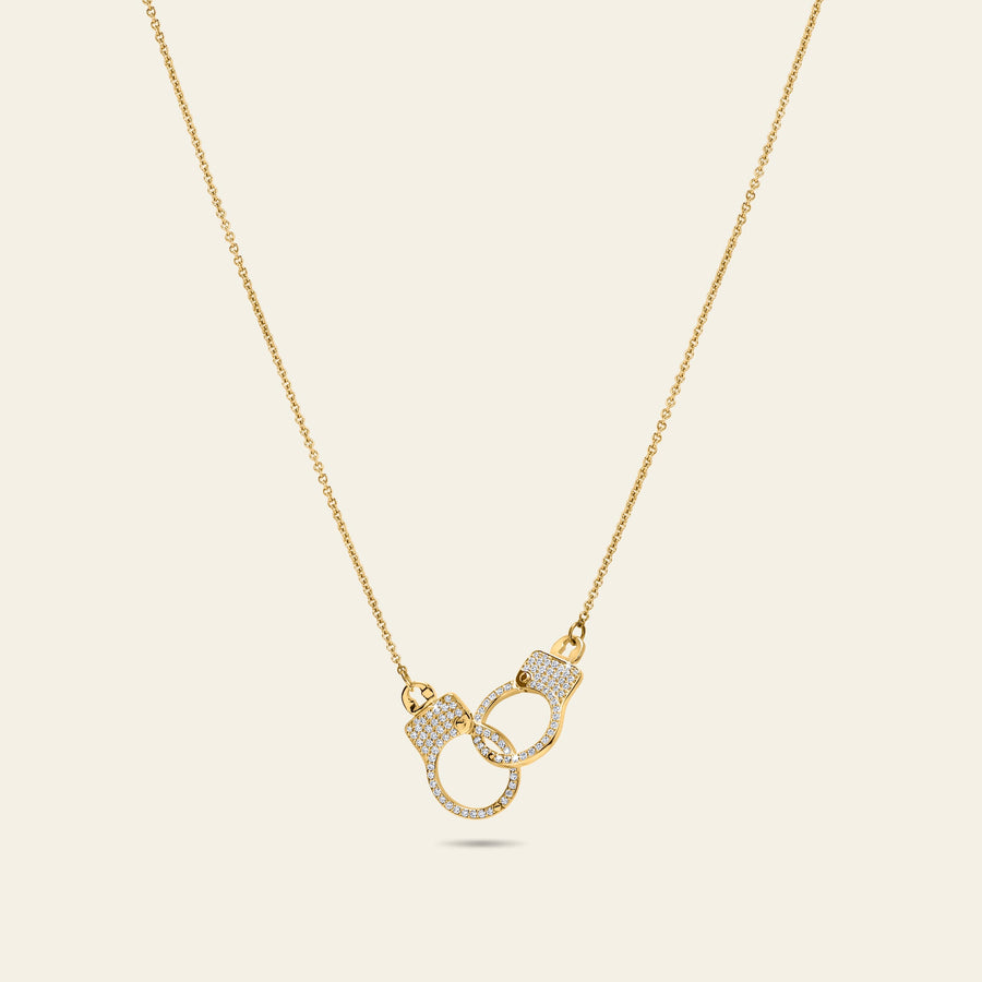 Love Lockdown Interlocking Necklace_Yellow Gold_White Diamonds_1