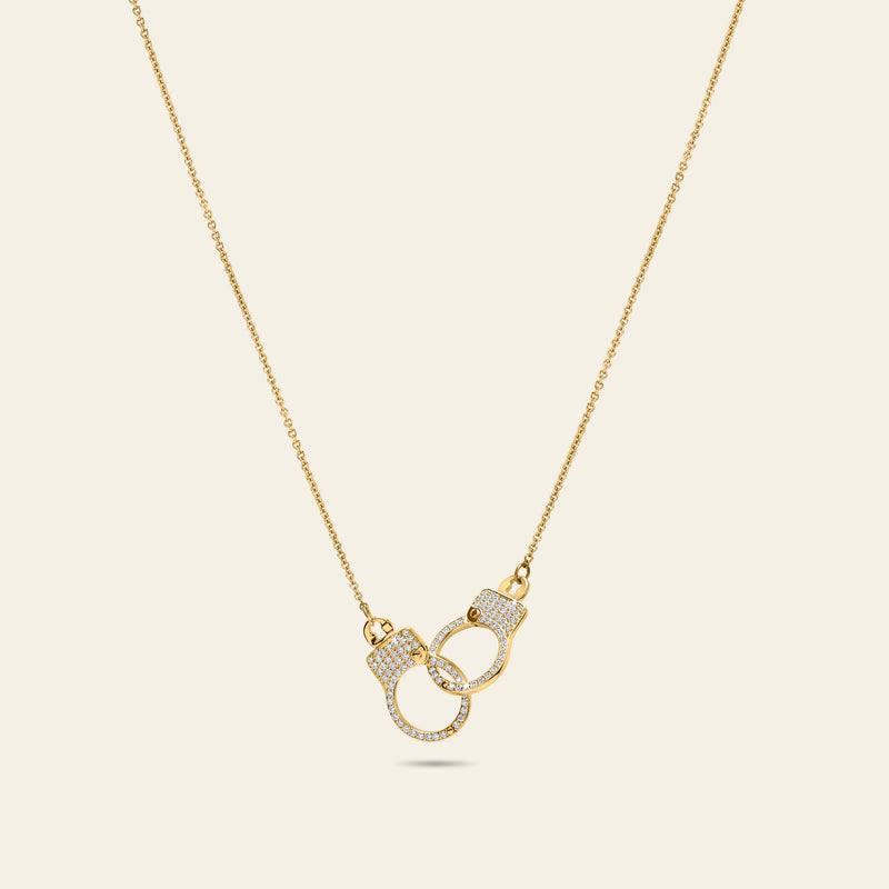 Love Lockdown Interlocking Necklace_Yellow Gold_White Diamonds_1