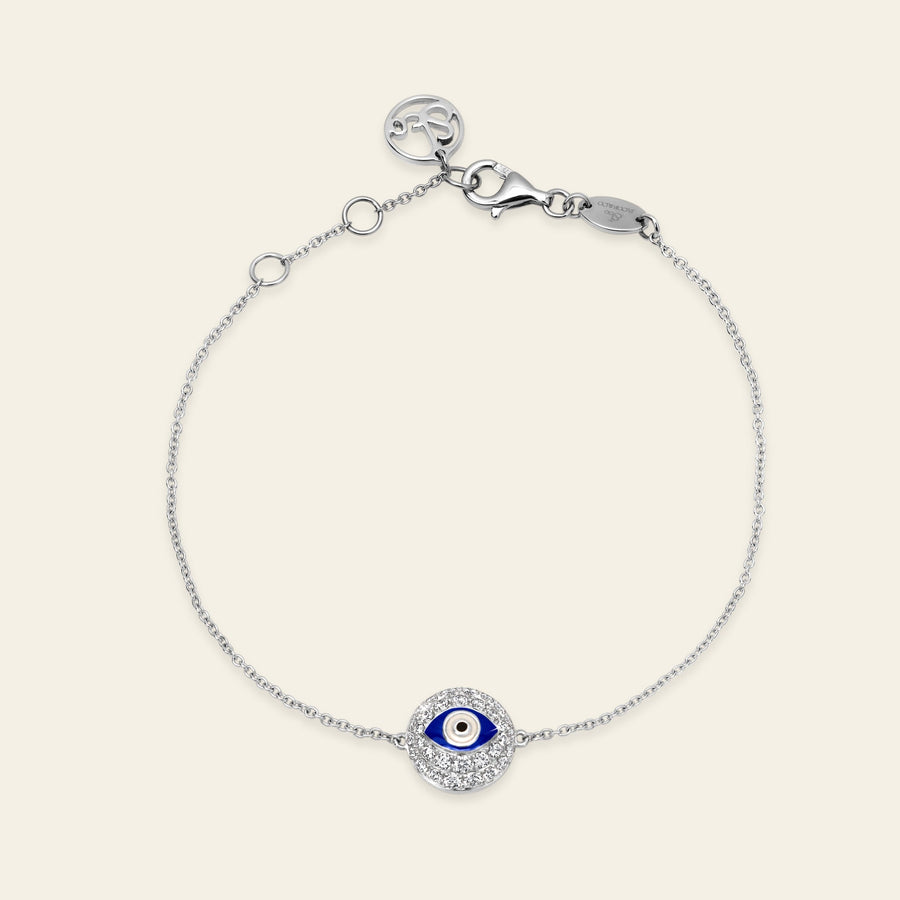 Evil Eye Diamond Bracelet_White Gold_White Diamonds_1