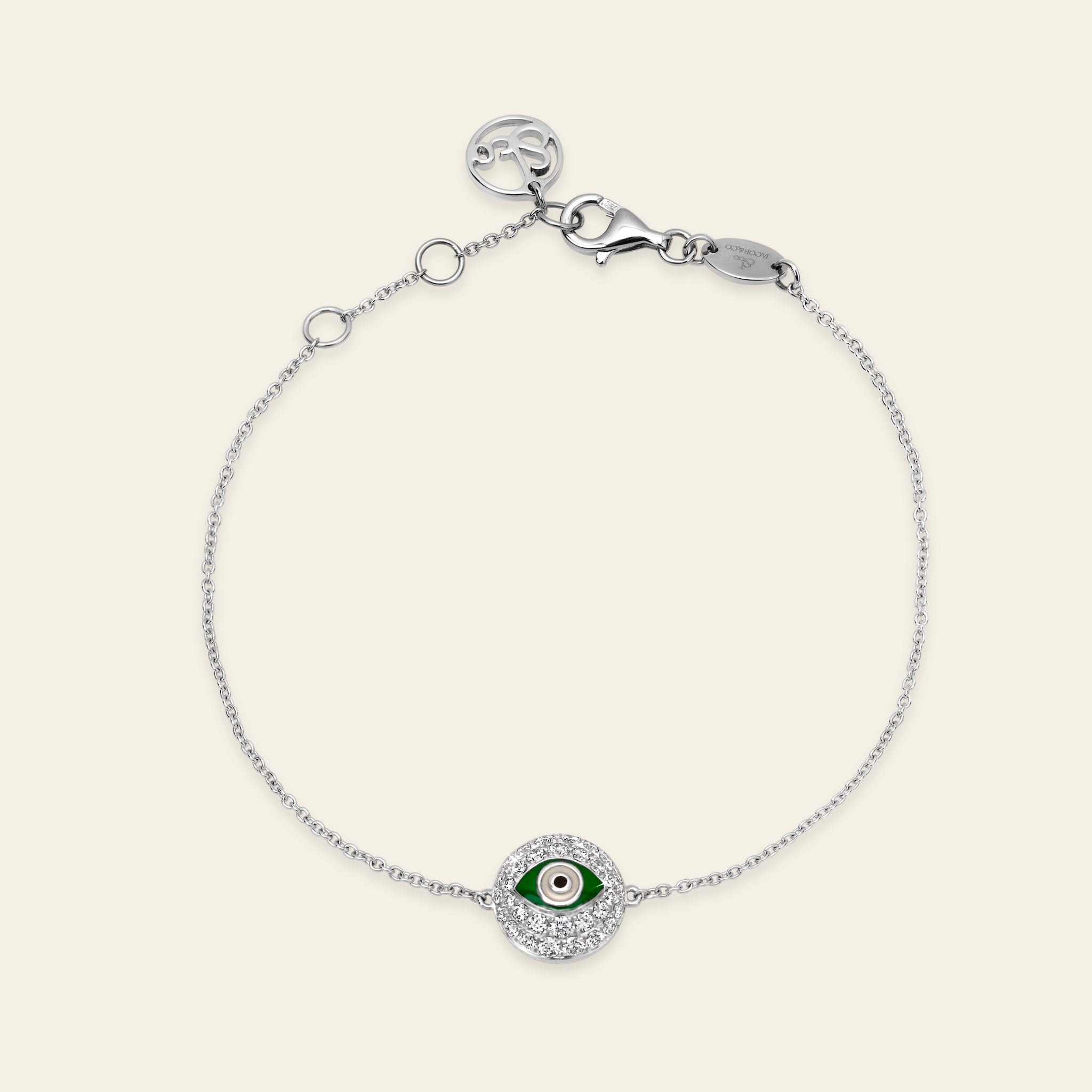 Evil Eye Diamond Bracelet_White Gold_White Diamonds_1