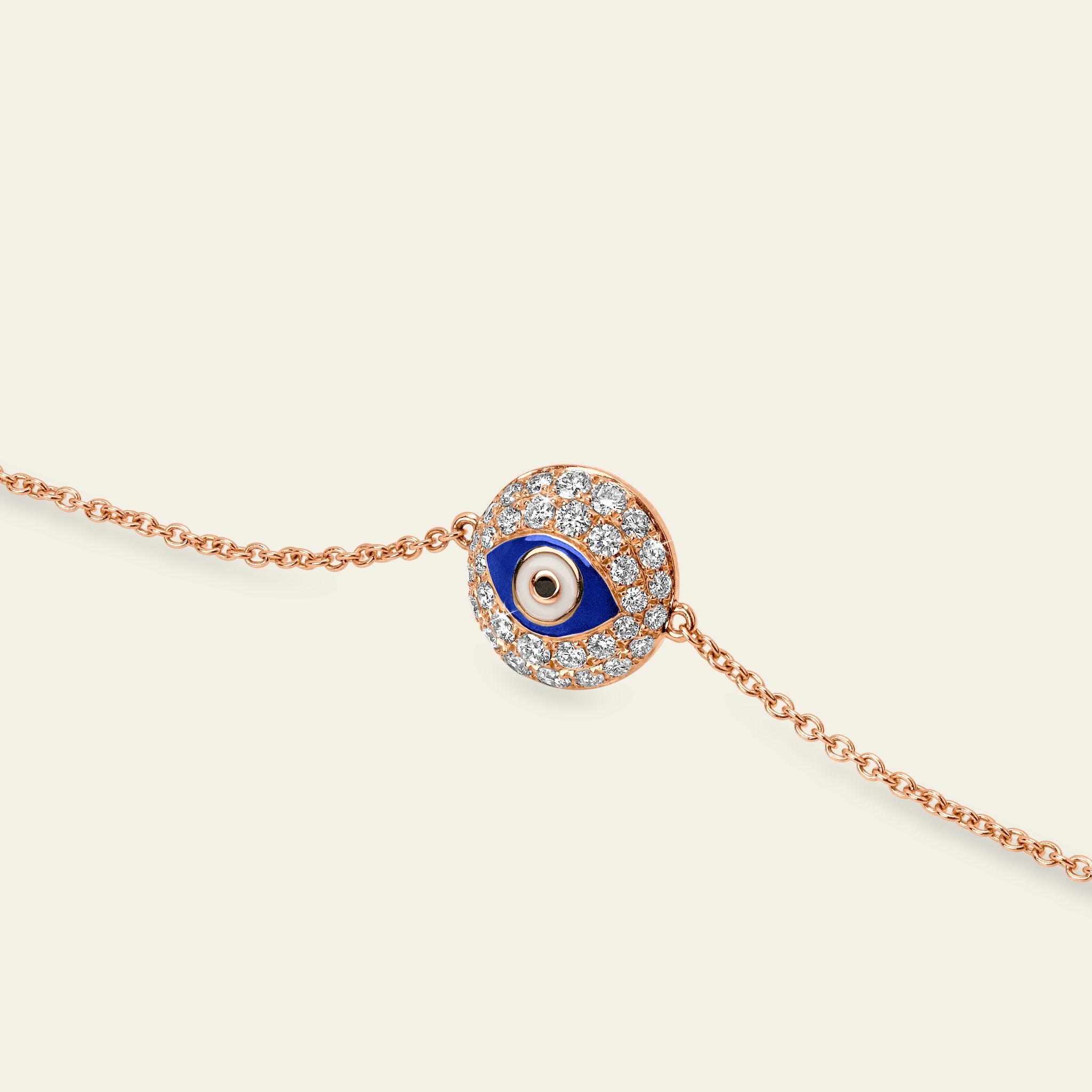 Evil Eye Diamond Bracelet_Rose Gold_White Diamonds_2