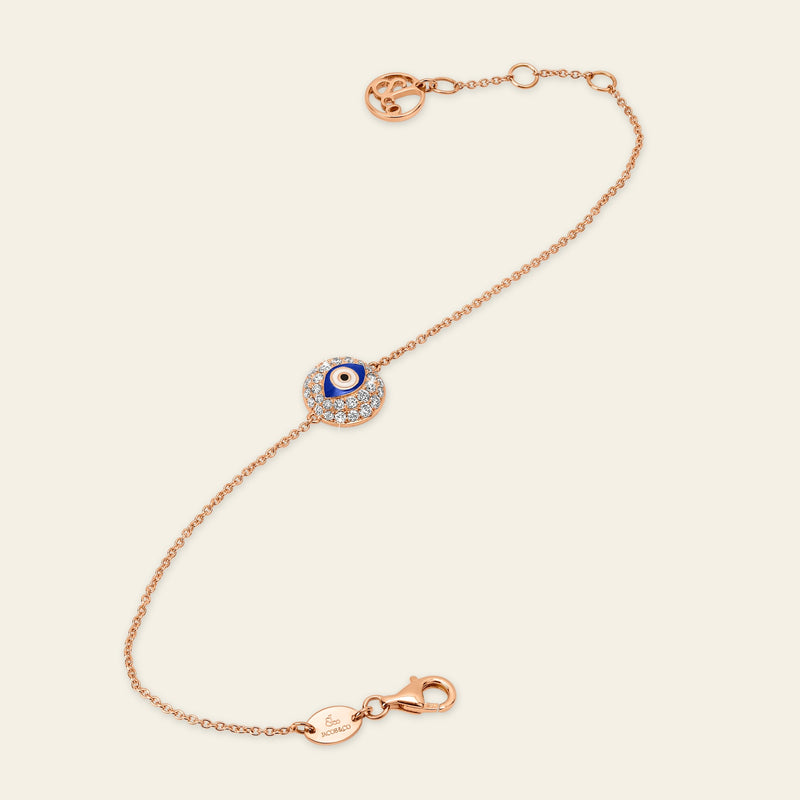 Evil Eye Diamond Bracelet_Rose Gold_White Diamonds_3