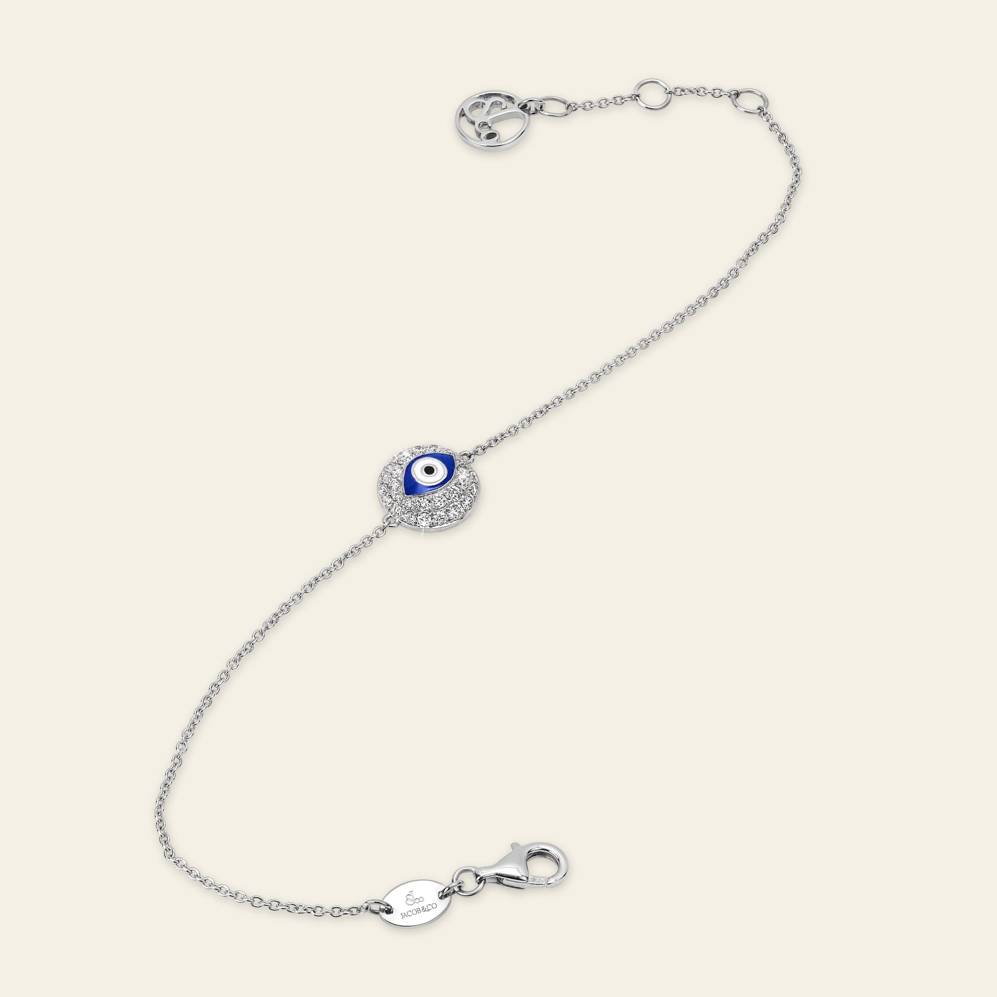 Evil Eye Diamond Bracelet_White Gold_White Diamonds_3