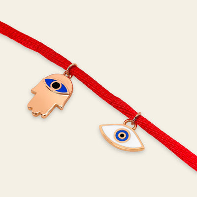 Evil Eye Rose Gold Red String Bracelet 2