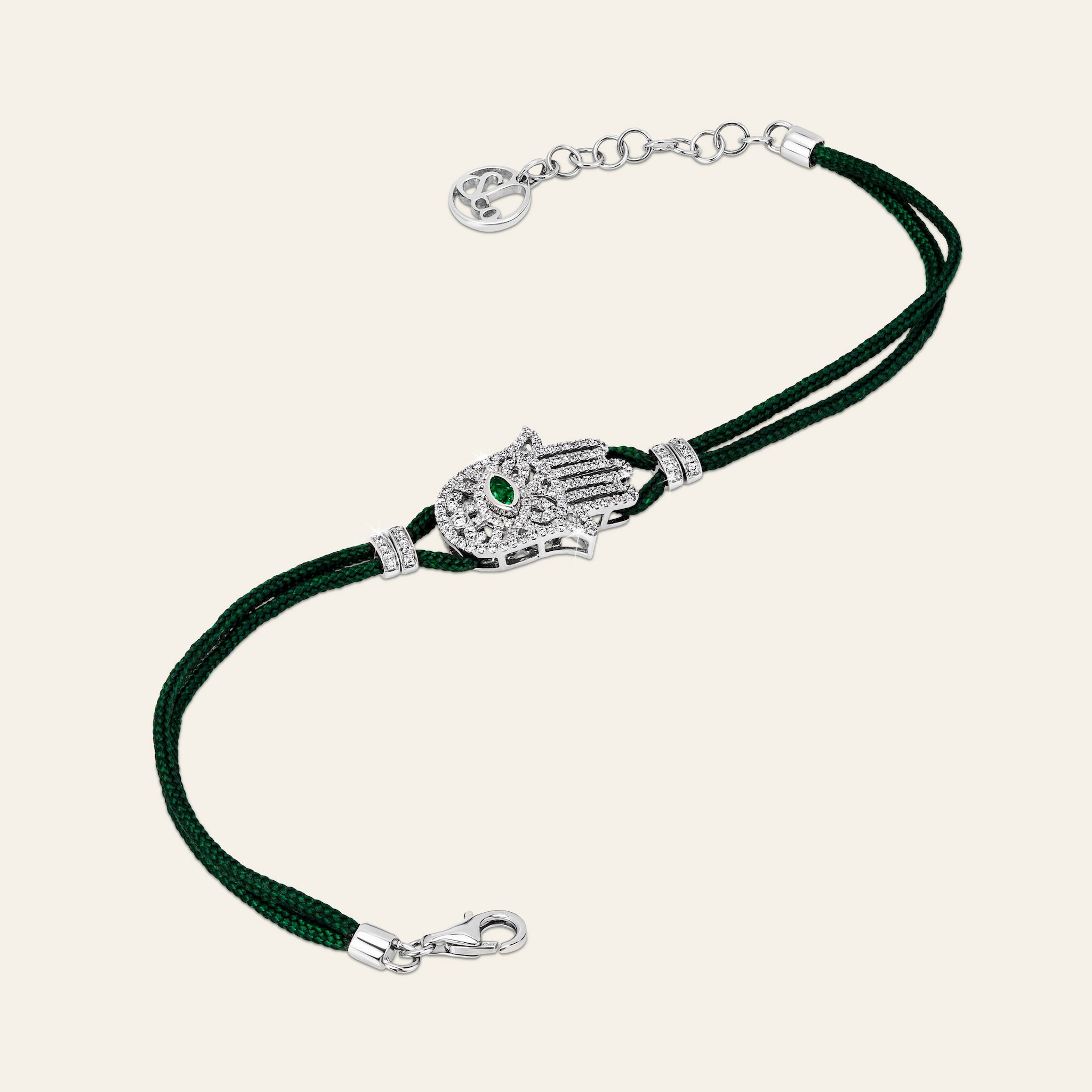 Hamsa Diamond Bracelet_White Gold_Emerald_White Diamonds_2