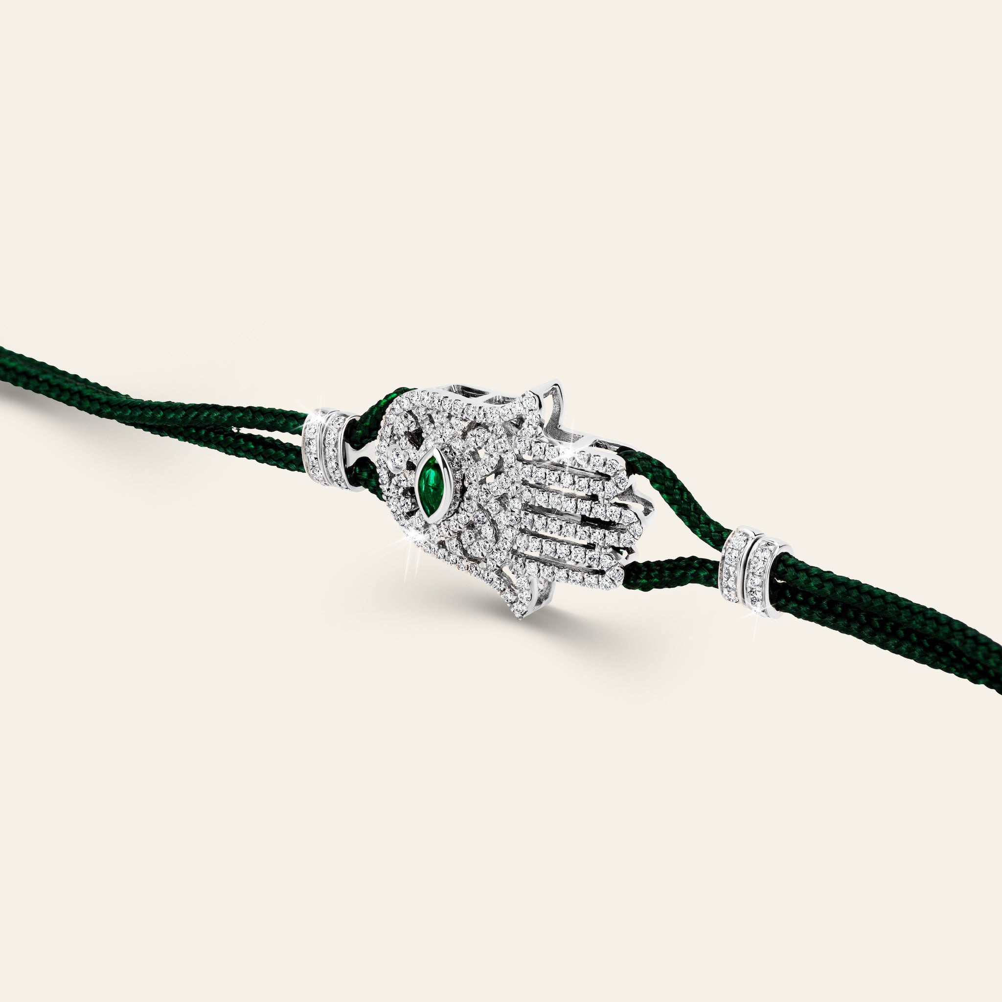 Hamsa Diamond Bracelet_White Gold_Emerald_White Diamonds_3