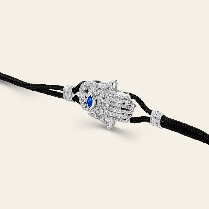 Hamsa Diamond Bracelet_White Gold_Sapphire_White Diamonds_3