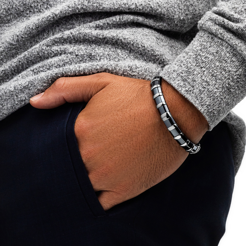 Hematite Bracelet_Stainless Steel_Lifestyle_2