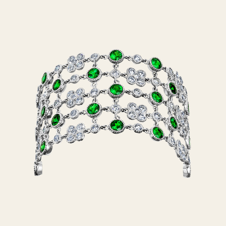 Jezebel Bracelet_White Gold_White Diamonds and Tsavorite_2