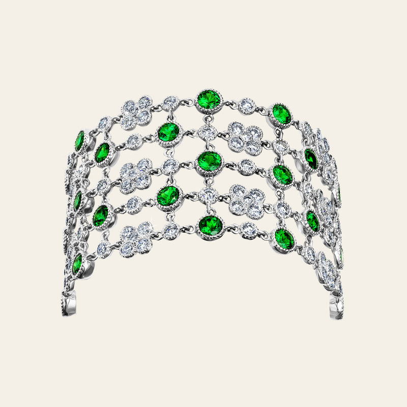 Jezebel Bracelet_White Gold_White Diamonds and Tsavorite_2
