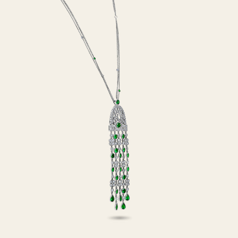 Jezebel Pendant_White Gold_White Diamonds and Tsavorite_2