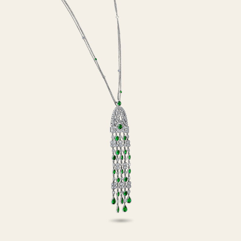 Jezebel Pendant_White Gold_White Diamonds and Tsavorite_2