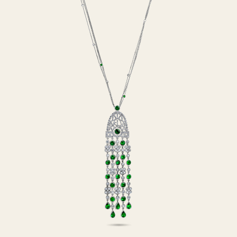 Jezebel Pendant_White Gold_White Diamonds and Tsavorite_1