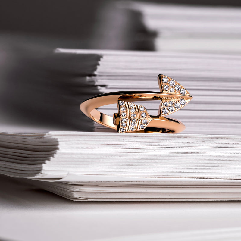 Super Arrow Diamond Ring_Rose Gold_White Diamonds_4