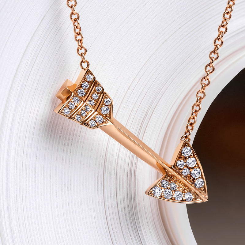 Super Arrow Diamond Pendant_Rose Gold_White Diamonds_4