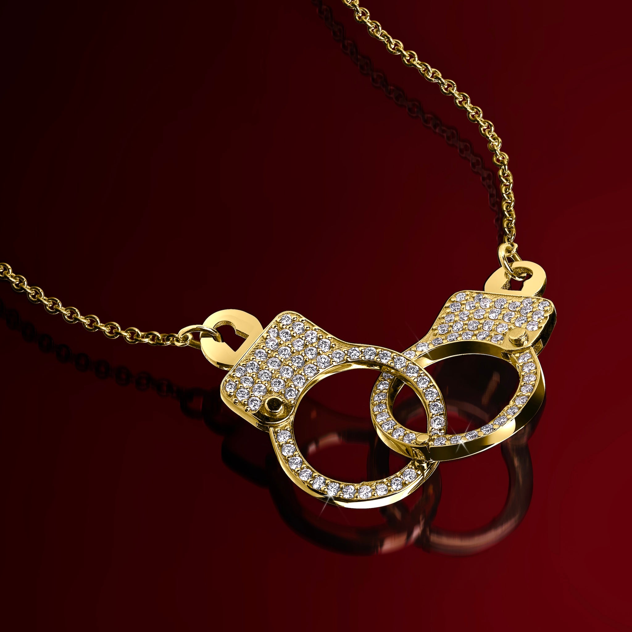 Love Lockdown Interlocking Necklace_Yellow Gold_White Diamonds_4