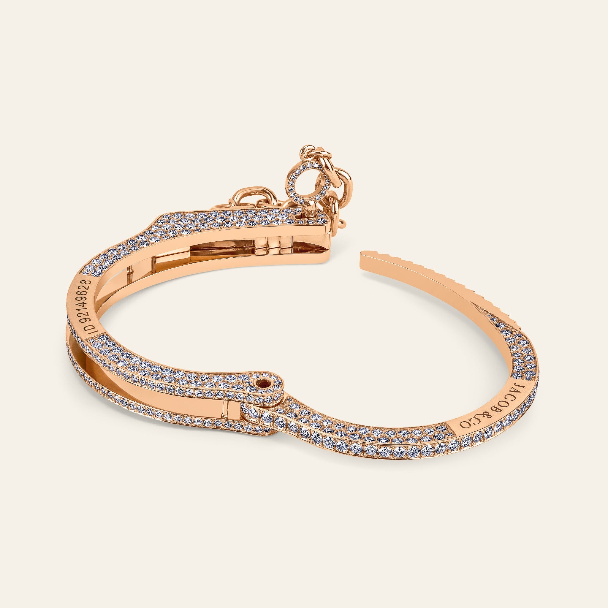 Love Lockdown Bracelet Rose Gold Half Pave 11