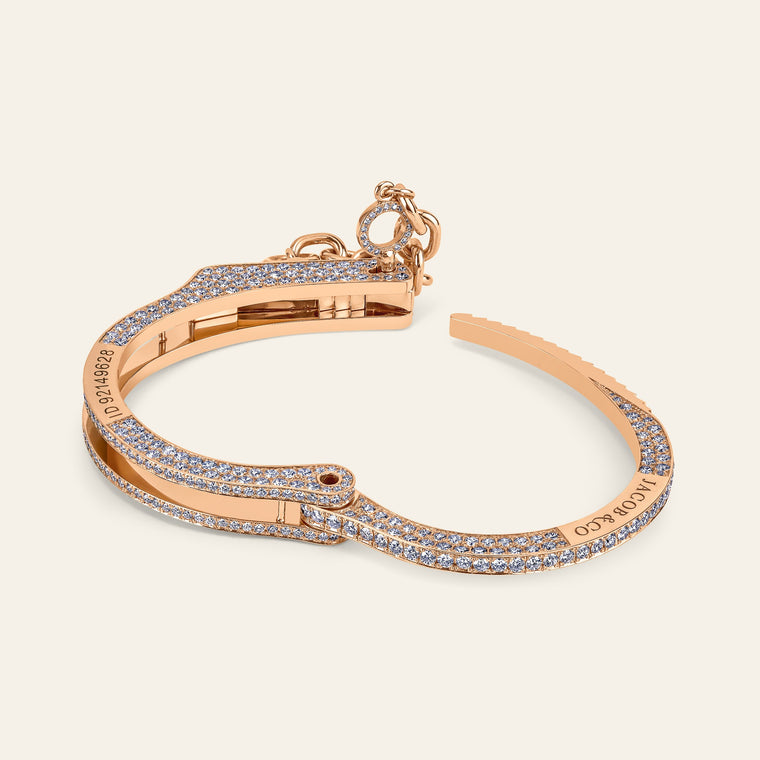 Love Lockdown Bracelet Rose Gold Half Pave 11
