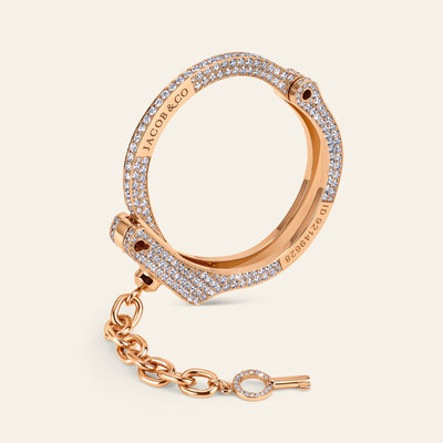 Love Lockdown Bracelet Rose Gold Half Pave 12