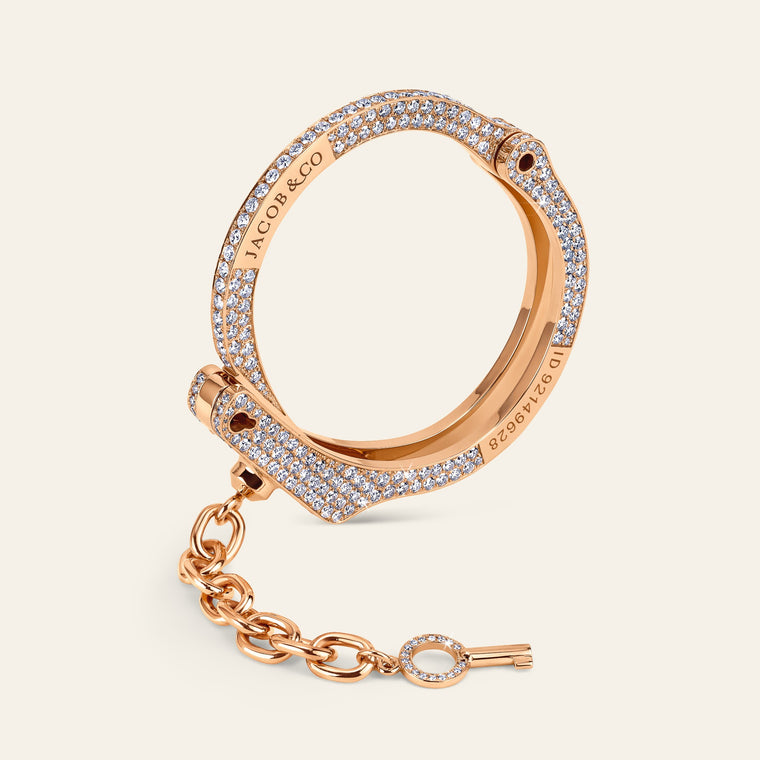 Love Lockdown Bracelet Rose Gold Half Pave 12