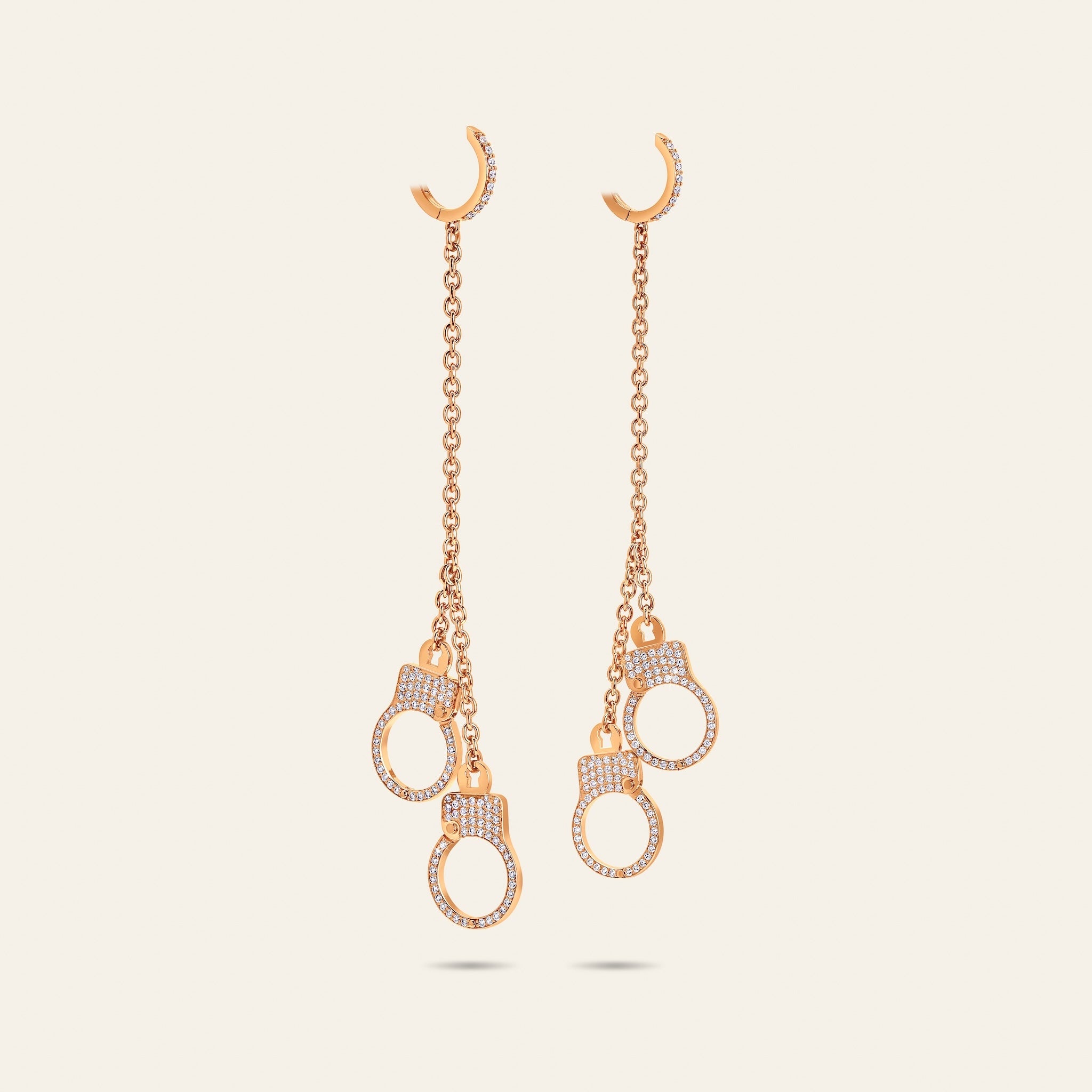 Love Lockdown Diamond Hanging Earrings_Rose Gold_1