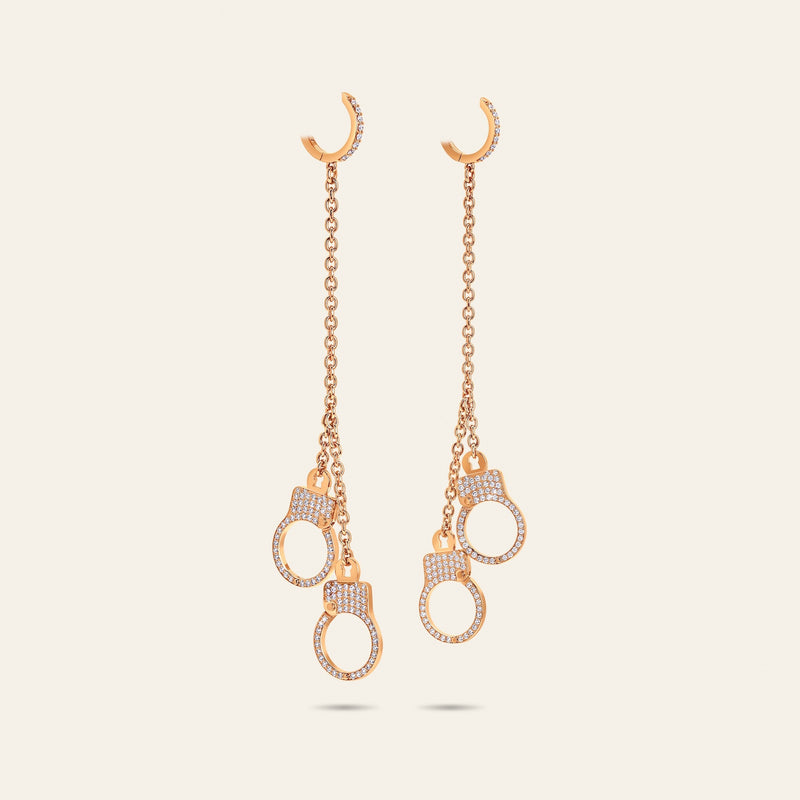Love Lockdown Diamond Hanging Earrings_Rose Gold_1