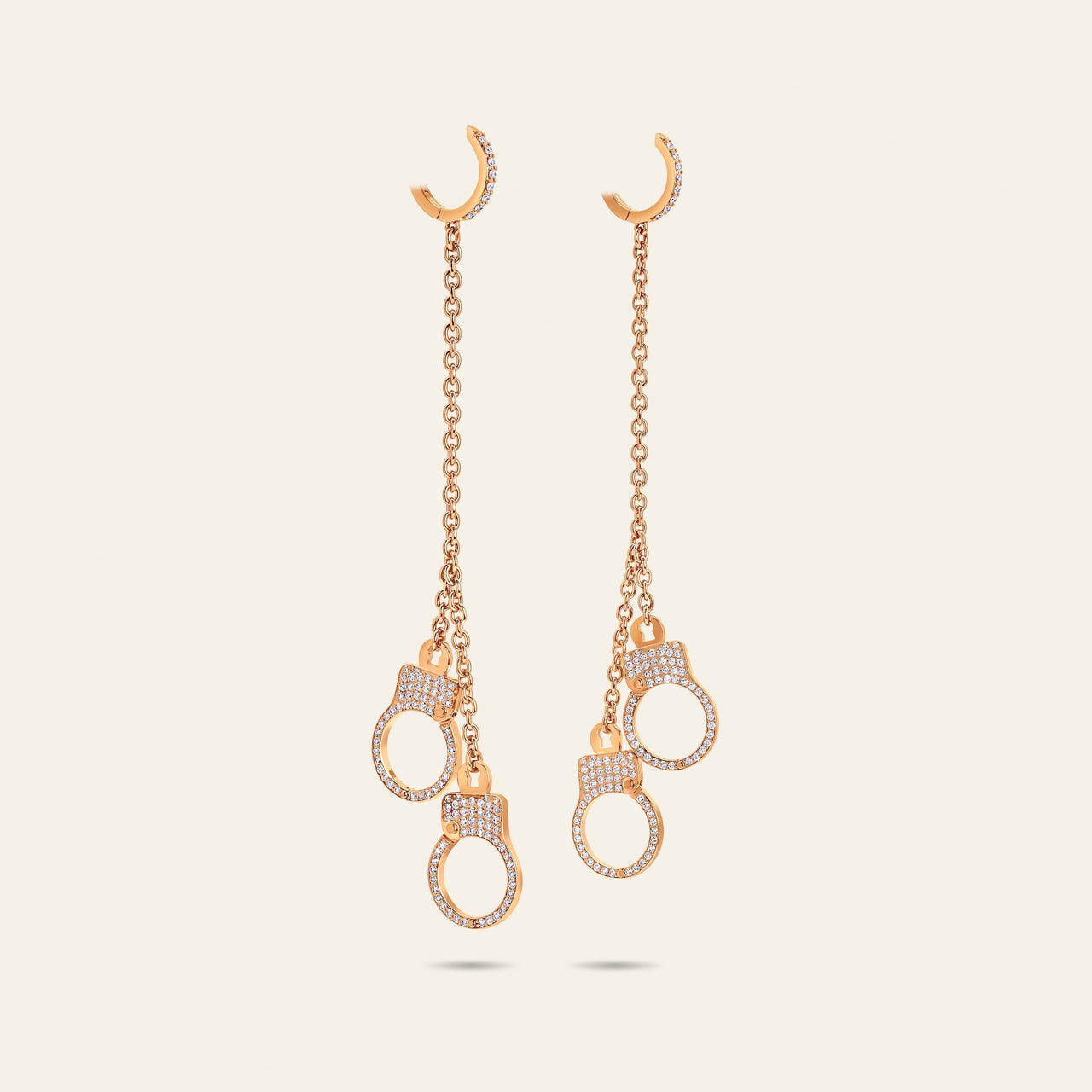Love Lockdown Diamond Hanging Earrings_Rose Gold_1