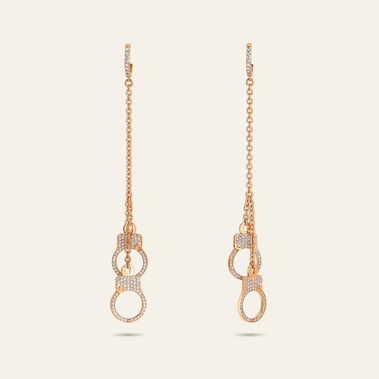 Love Lockdown Diamond Hanging Earrings_Rose Gold_2