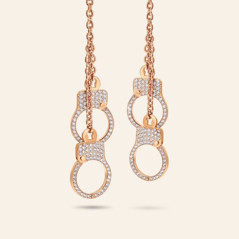 Love Lockdown Diamond Hanging Earrings_Rose Gold_3