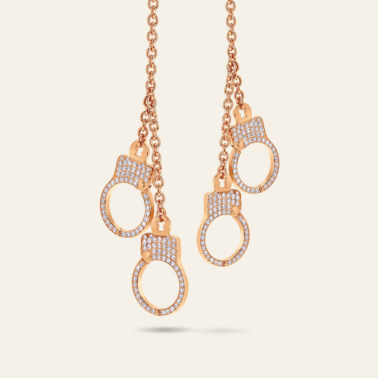 Love Lockdown Diamond Hanging Earrings_Rose Gold_4
