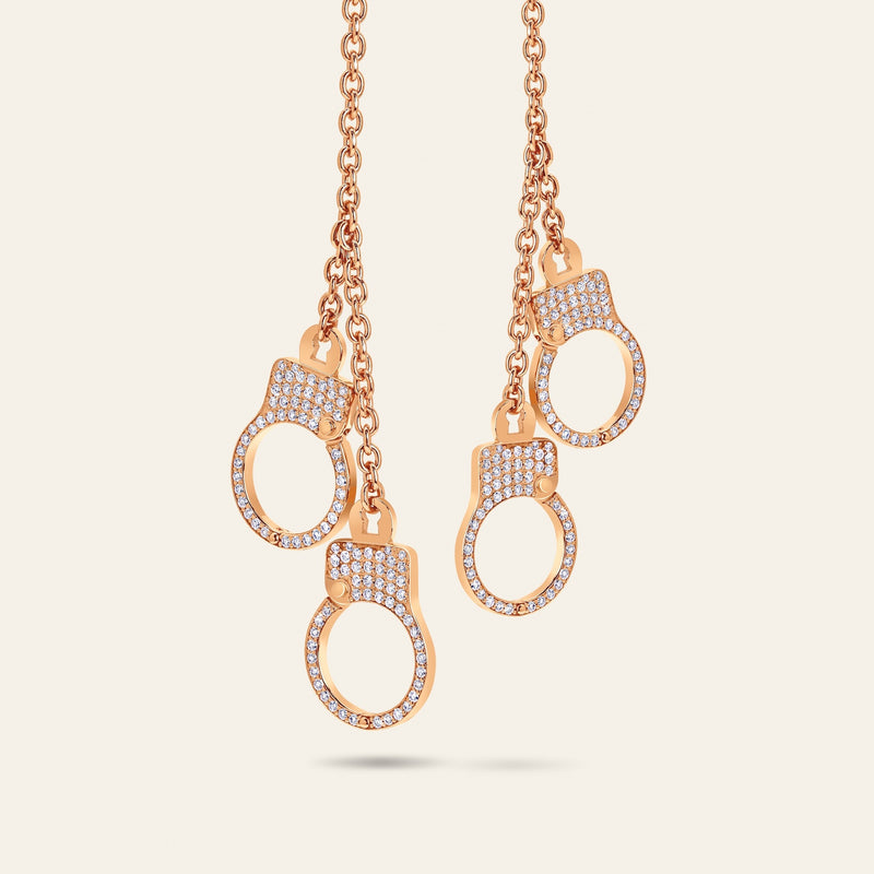 Love Lockdown Diamond Hanging Earrings_Rose Gold_4