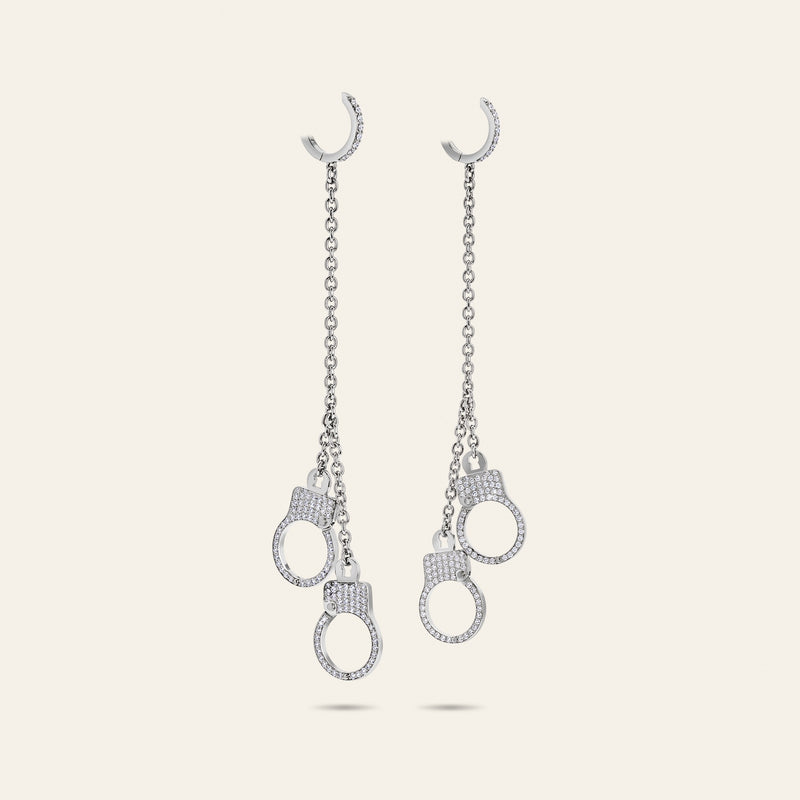 Love Lockdown Diamond Hanging Earrings_White Gold_1