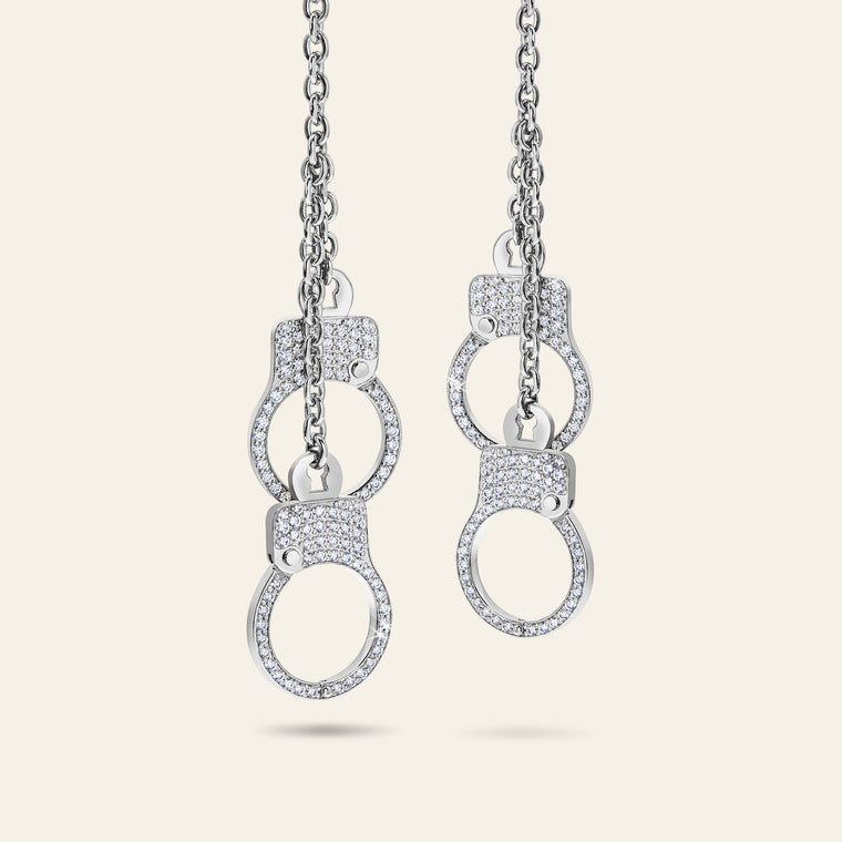 Love Lockdown Diamond Hanging Earrings_White Gold_3