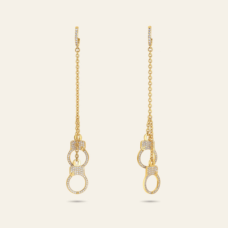 Love Lockdown Diamond Hanging Earrings_Yellow Gold_2