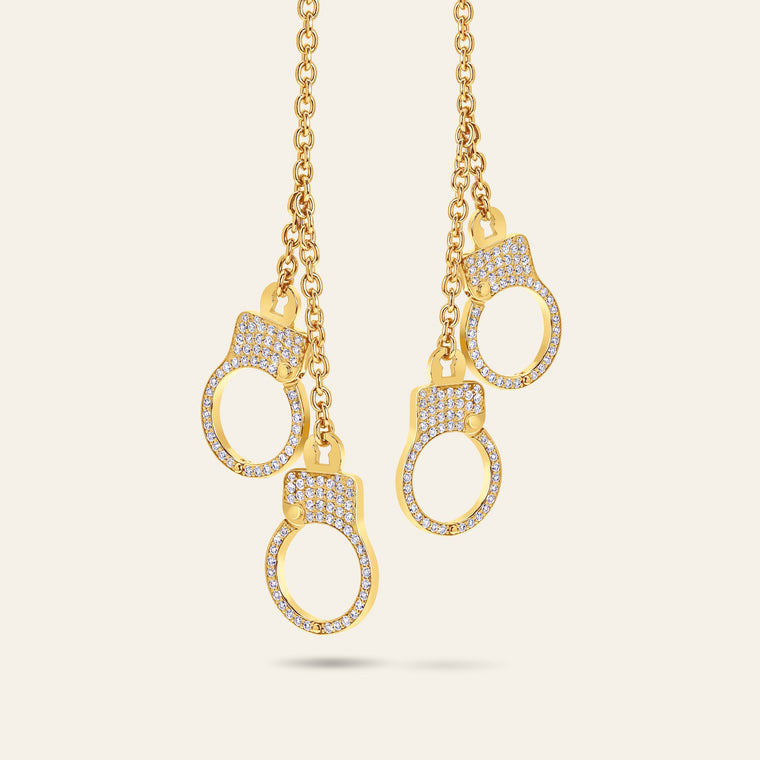 Love Lockdown Diamond Hanging Earrings_Yellow Gold_4